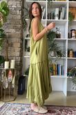 Paloma Bubble Hem Layering Dress Olive